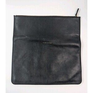 Minor History Black Folding 100% Leather Fold-Over Clutch Pouch